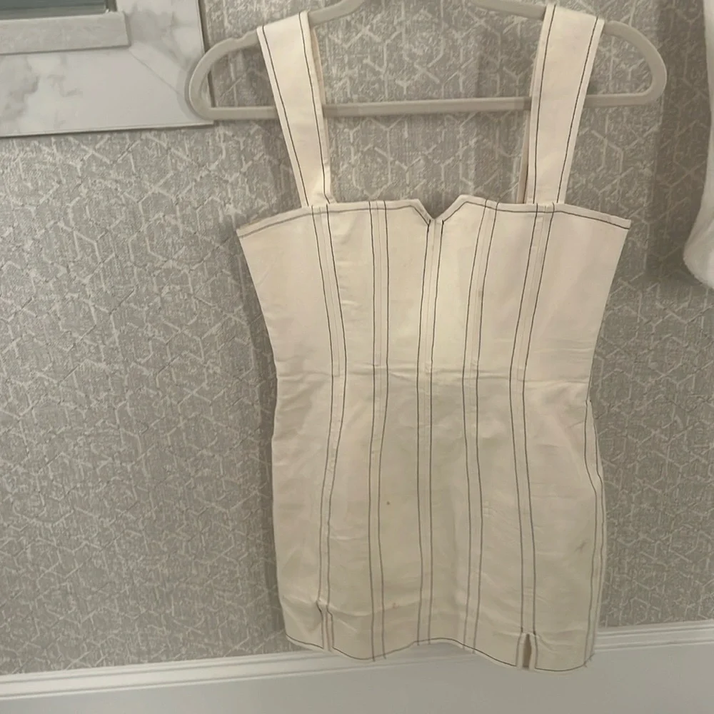 ASOS designs cream dress with black stitching size 4